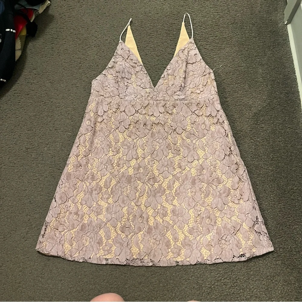Free People Dangerous Love Lace Mini Dress In Wisteria Purple